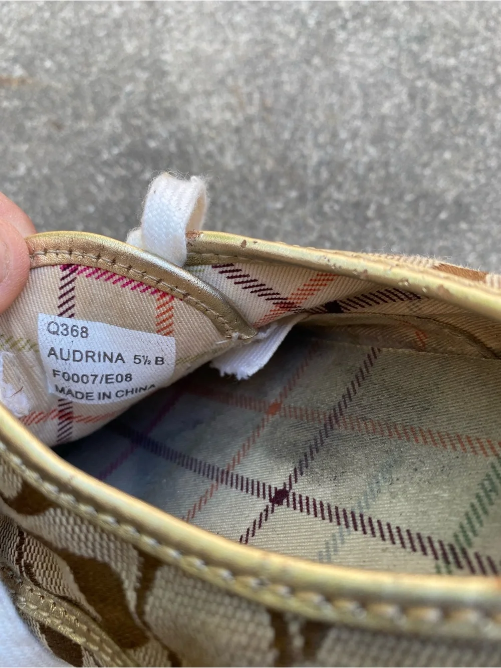 Coach Signature Audrina Canvas Logo Beige Brown Women's flats soze 5 1/2 B